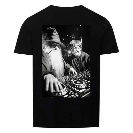T-Shirt_Unisex_Wizard_DJ_Music_Maker_Backprint_Cooler_Zauberer_Musik_Maker