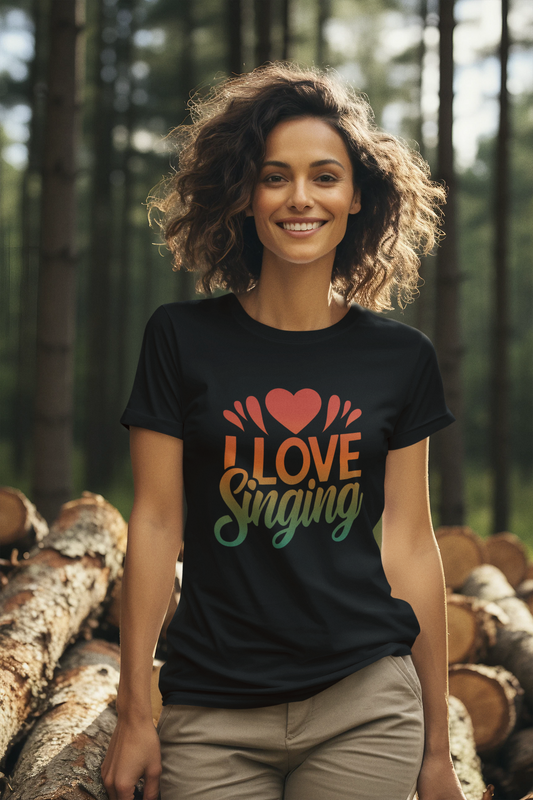 Damen T-Shirt I Love Singing