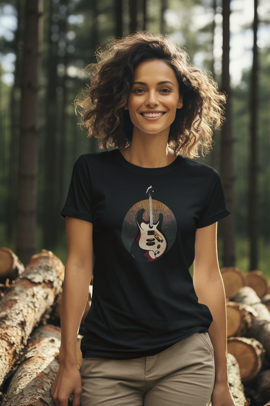 Damen T-Shirt Gitarre