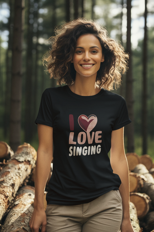 Damen T-Shirt Love Singing