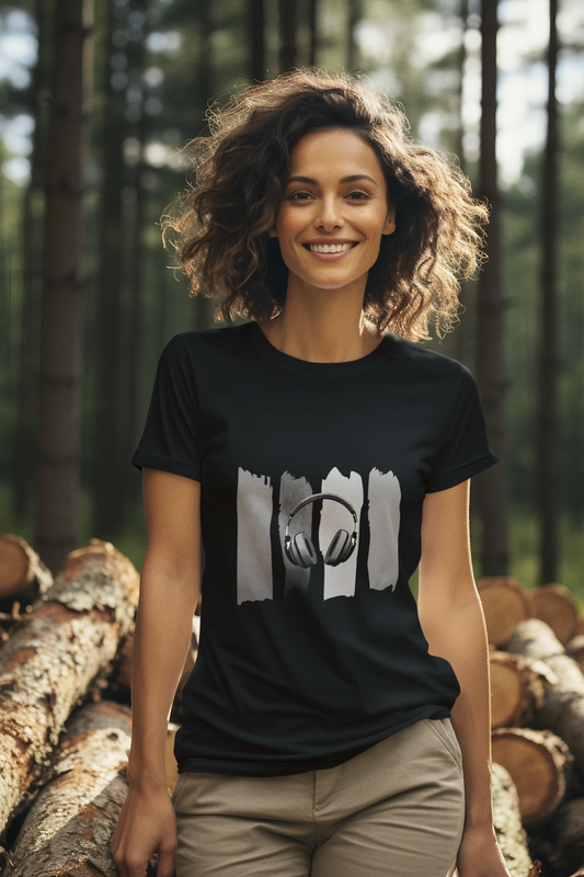 Damen T-Shirt Coole Kopfhörer