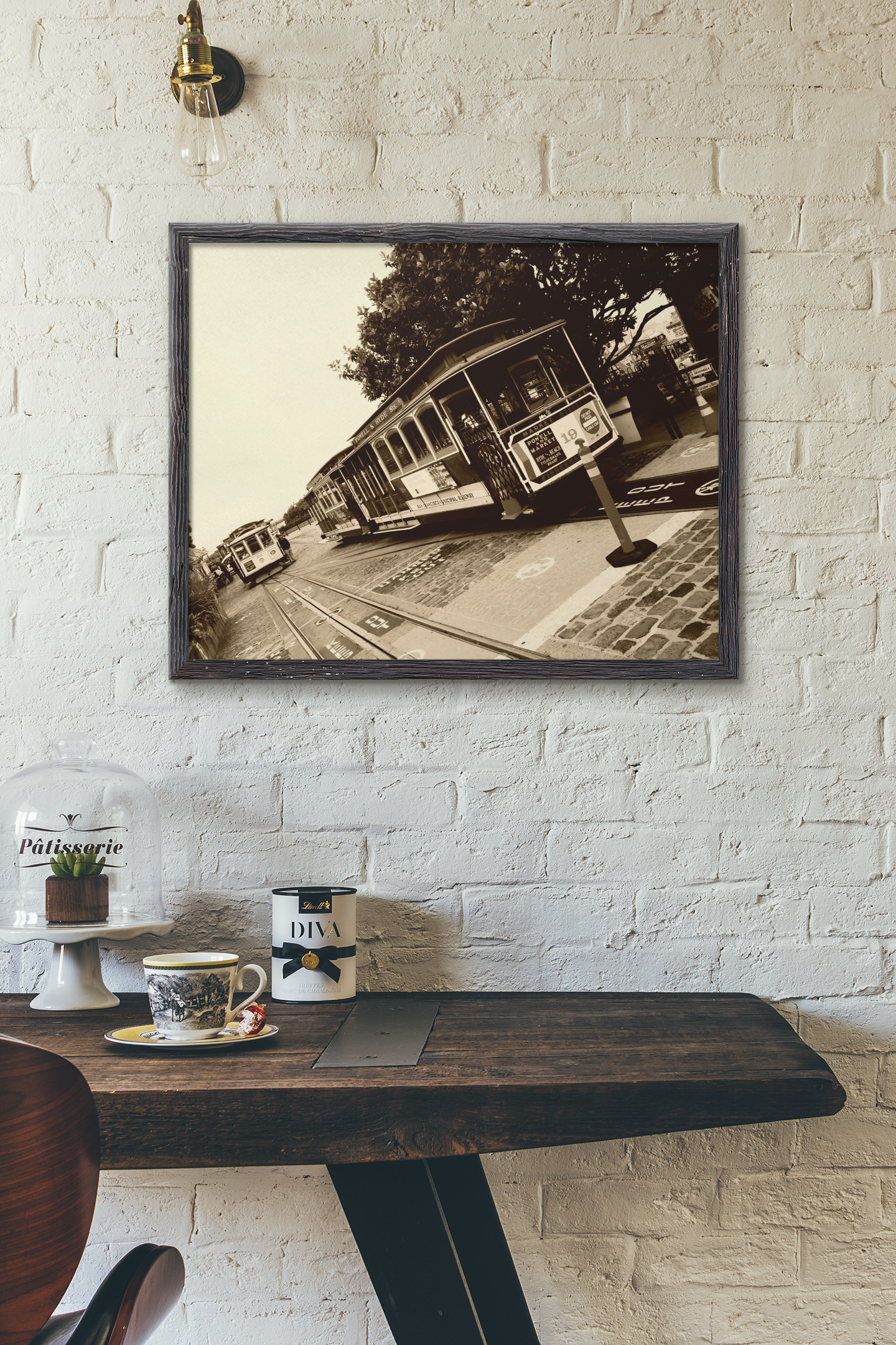 Fotografie-San Francisco Cable Car auf Leinwand gedruckt