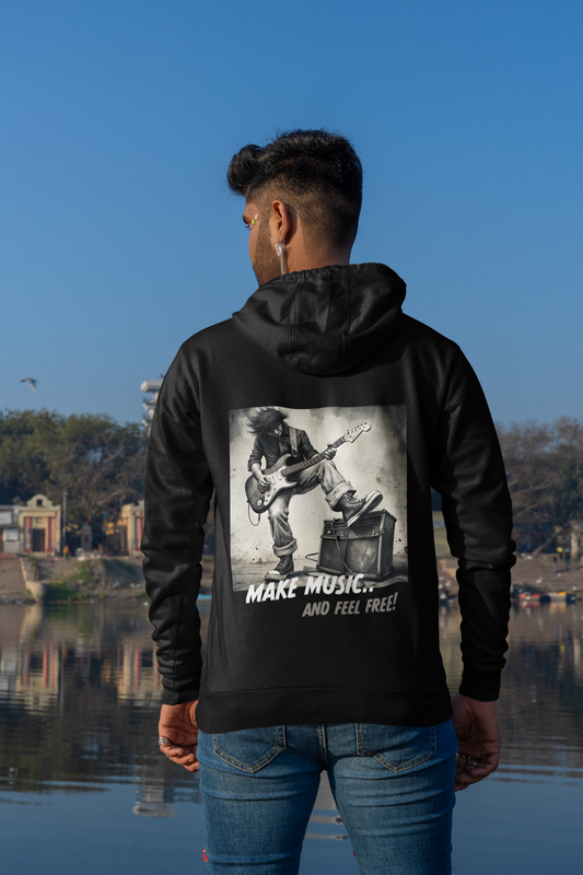Hoodie Make music and feel free Backprint