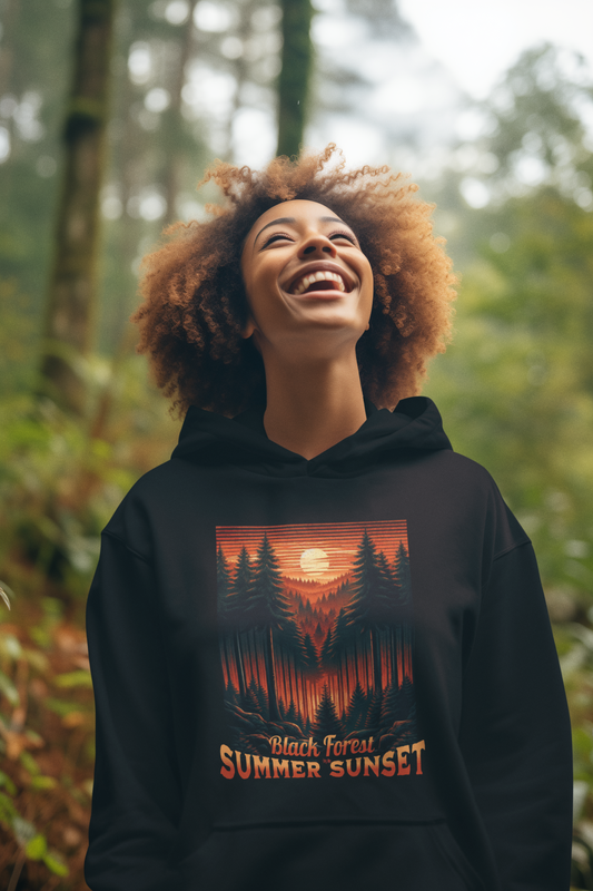 Hoodie Black Forest Summer Sunset