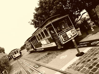 Fotografie-San Francisco Cable Car auf Leinwand gedruckt