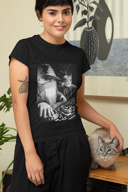 Damen T-Shirt Wizard DJ Music Maker Cooler Zauberer Musik Maker 