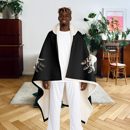 Sherpa-Fleecedecke mit Kapuze - Magic Snowy Owl