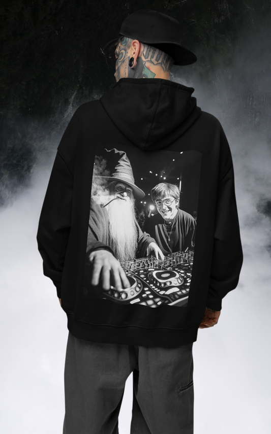 Hoodie Wizard DJ Music Maker Backprint Cooler Zauberer Musik Maker 