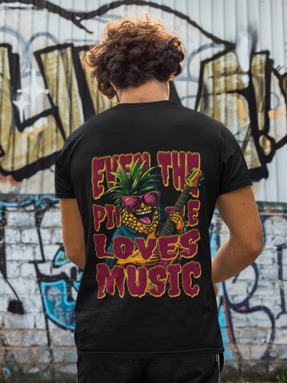 Even the Pineapple loves Music Backprint_Basic Shirt Unisex
