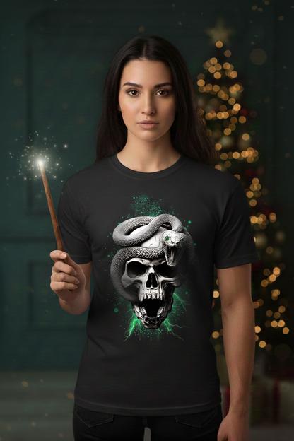 Damen T-Shirt Skull and Snake