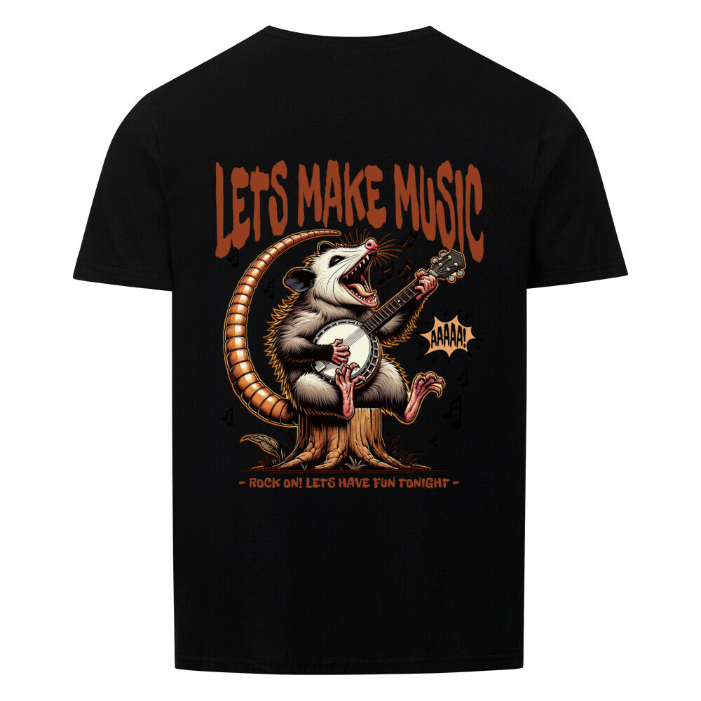 T-Shirt Unisex Opossum spielt Banjo Backprint