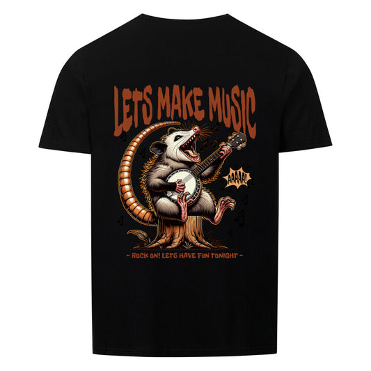 T-Shirt Unisex Opossum spielt Banjo Backprint