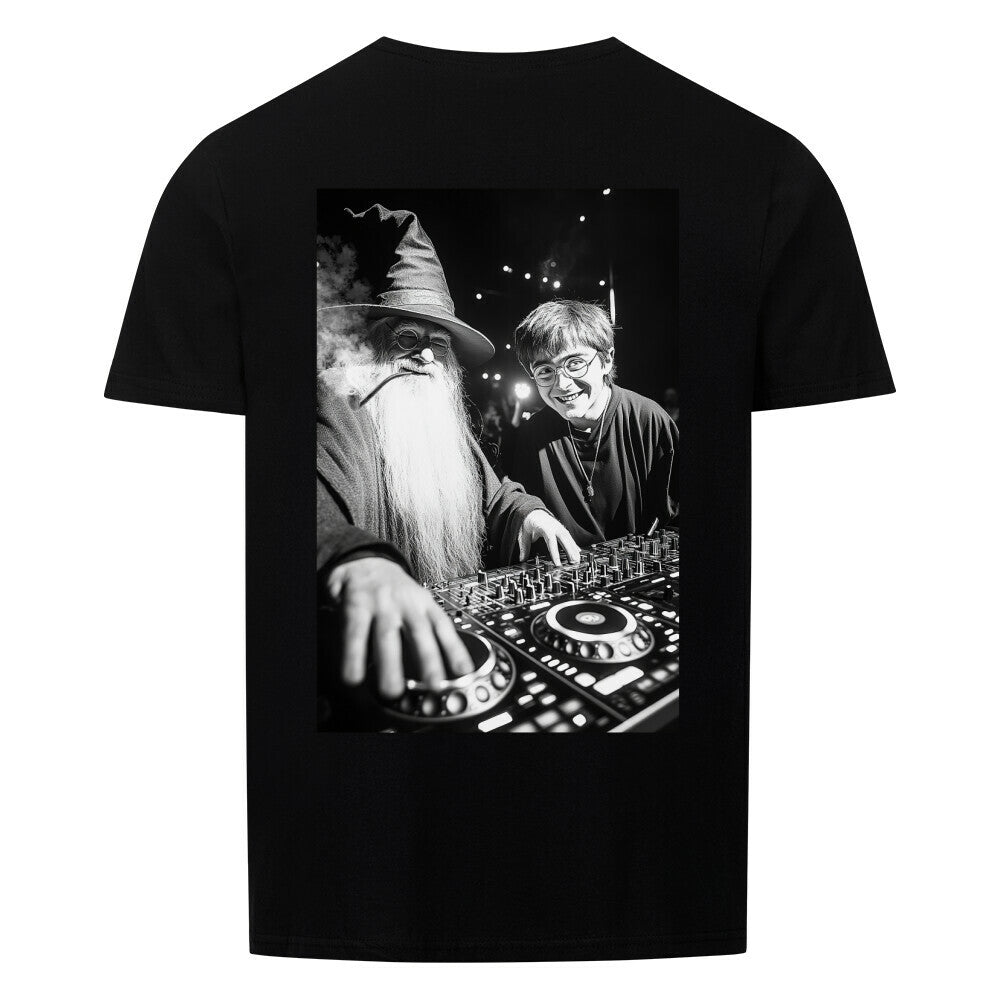 T-Shirt_Unisex_Wizard_DJ_Music_Maker_Backprint_Cooler_Zauberer_Musik_Maker
