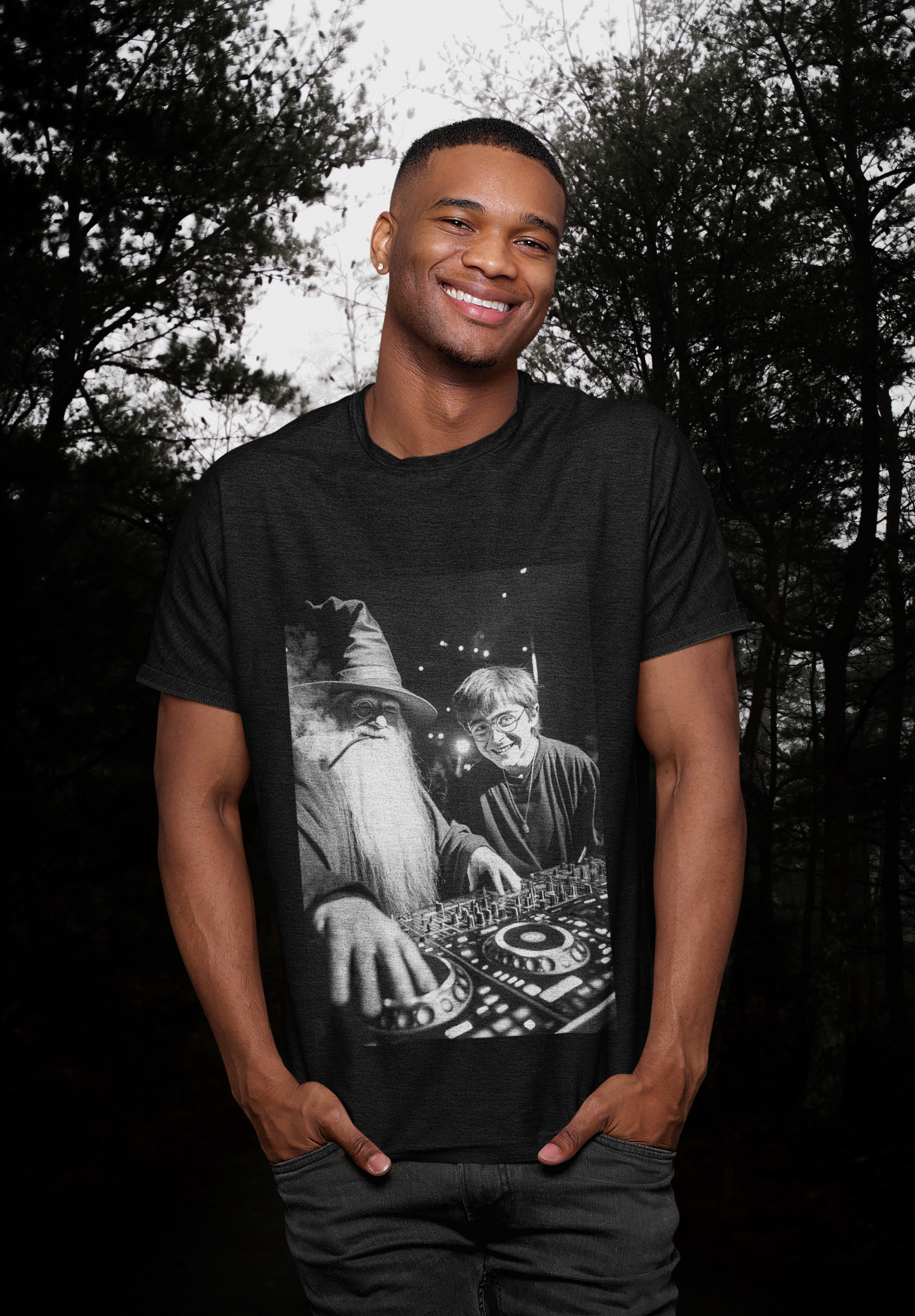 T-Shirt Unisex Wizard DJ Music Maker Cooler Zauberer Musik Maker 