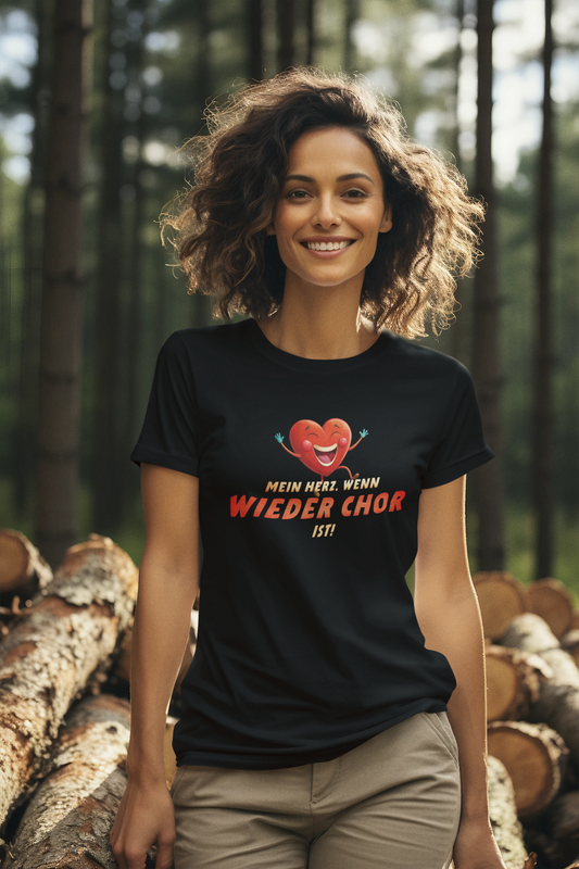 Damen T-Shirt Herz Chor