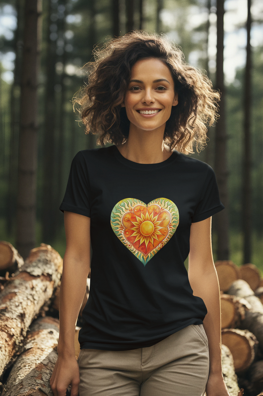 Damen T-Shirt Herzsonne