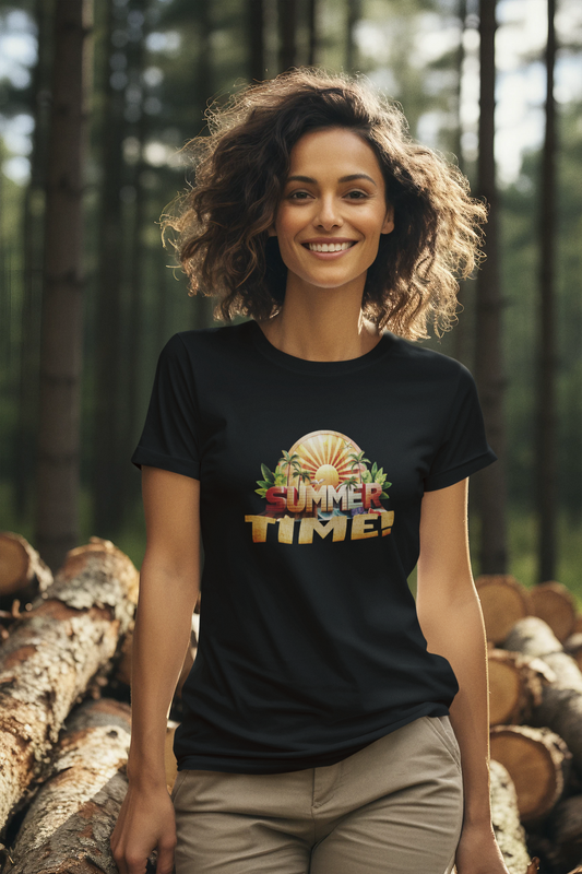 Damen T-Shirt Summer Time Sunset