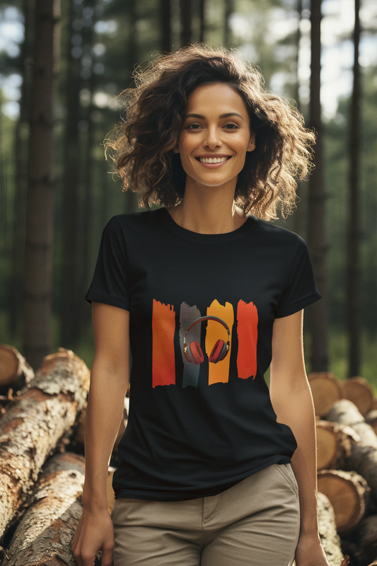 Damen T-Shirt Kopfhörer