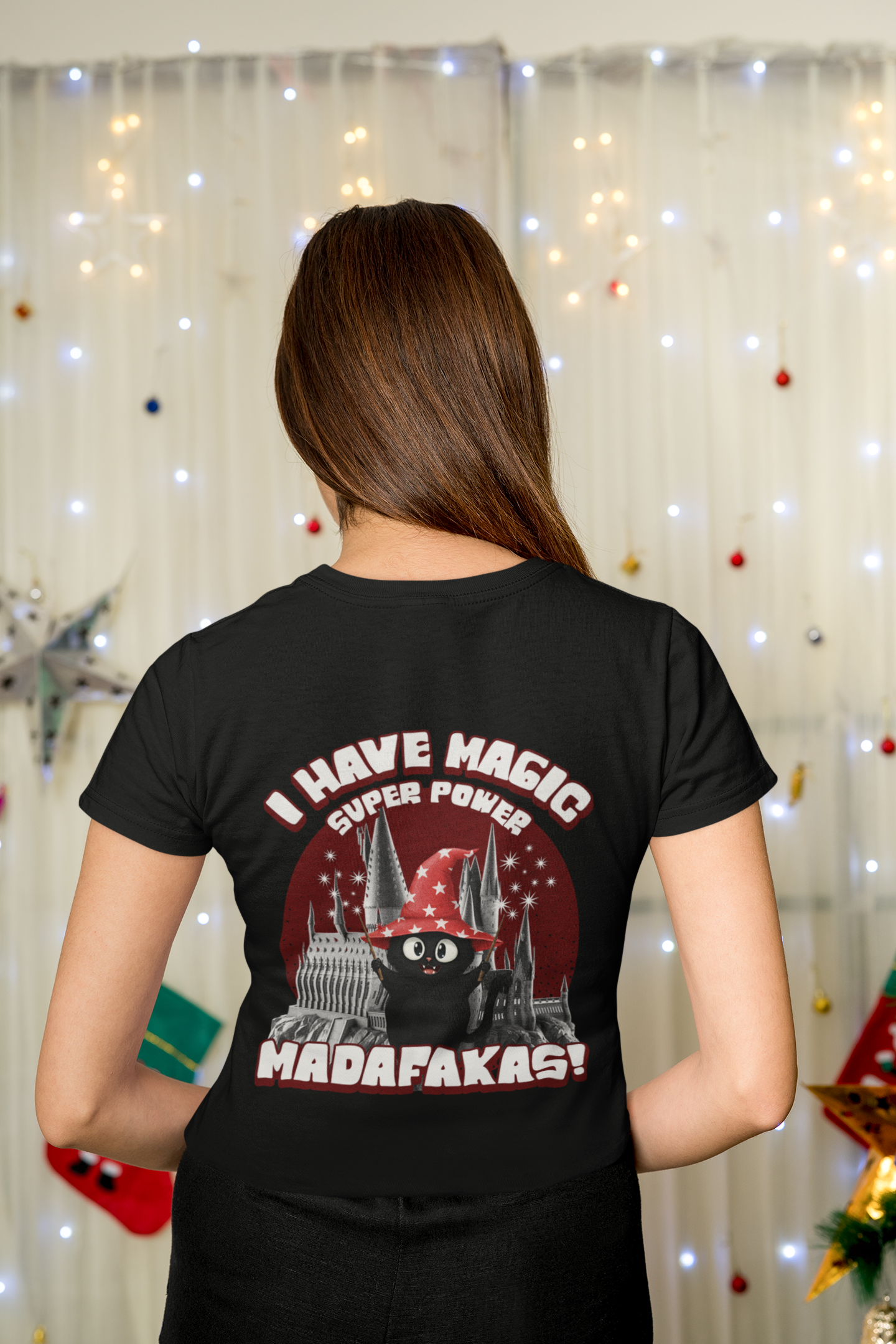 Damen T-Shirt Magic Super Power Backprint