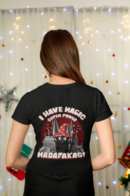 Damen T-Shirt Magic Super Power Backprint