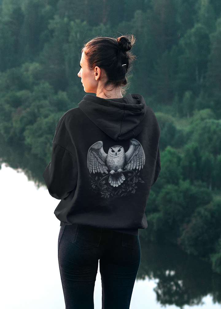 Hoodie Magic Snowy Owl Backprint