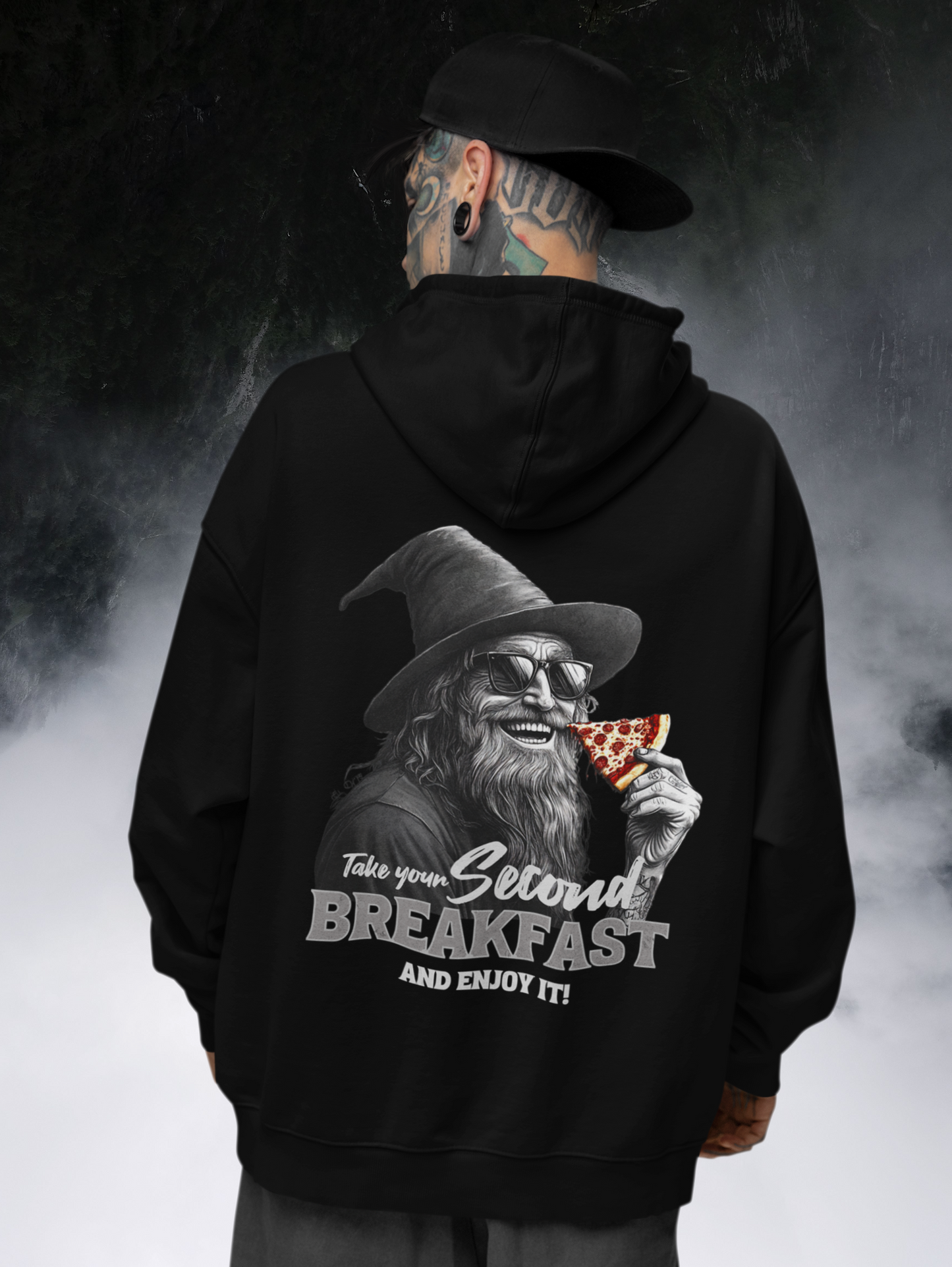 Hoodie Take your second Breakfast Backprint