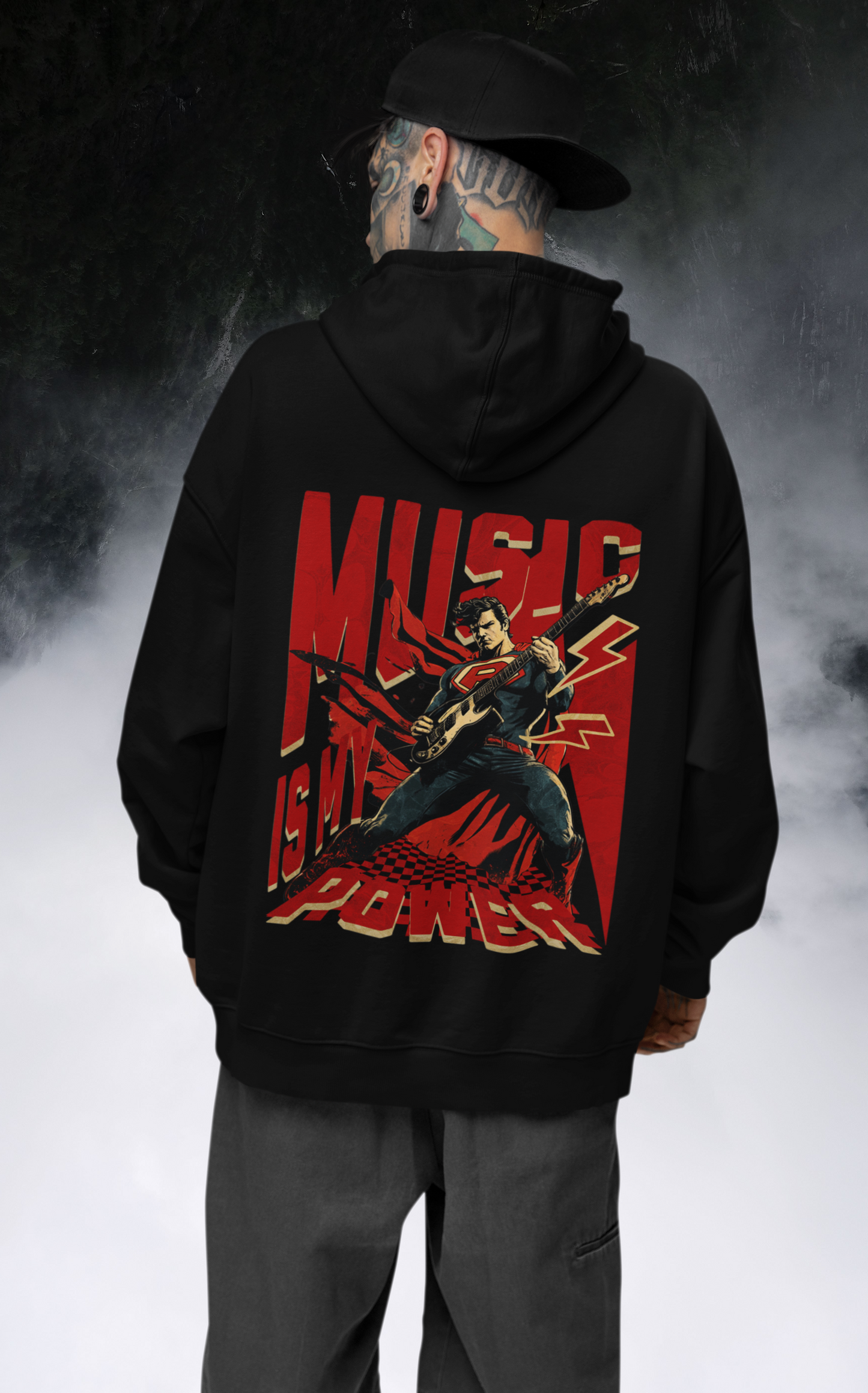 Hoodie Music is my Power Backprint