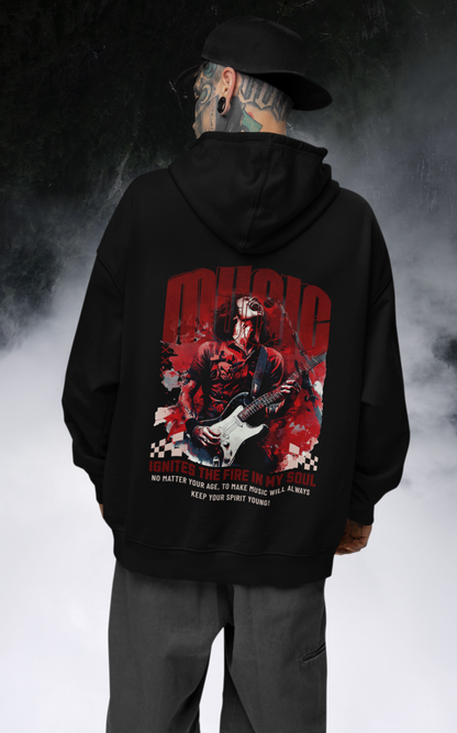 Hoodie Music ignites the fire in my Soul Backprint