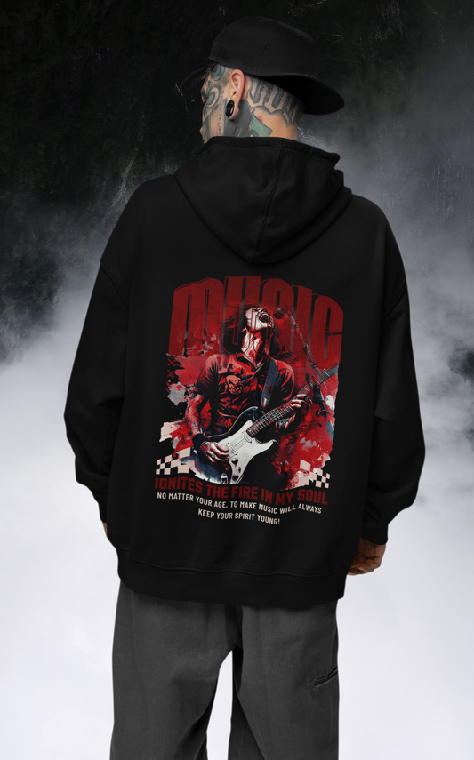 Hoodie Music ignites the fire in my Soul Backprint