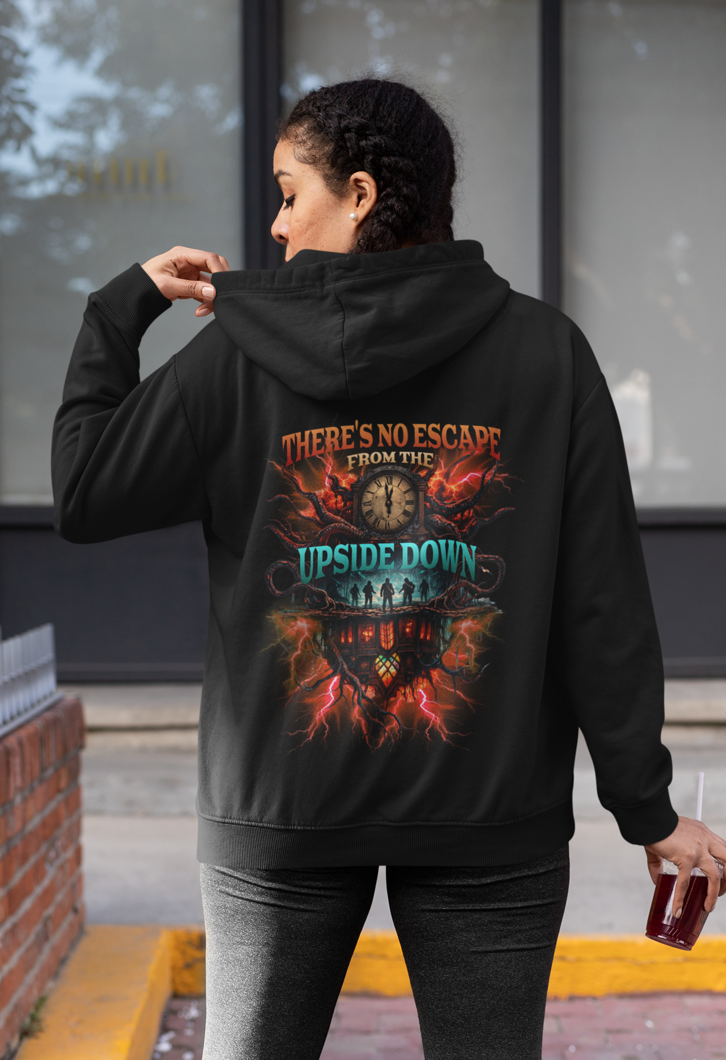 Hoodie No Escape from the Upside Down Backprint