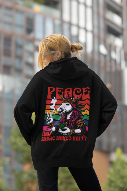 Hoodie Peace and Magic Backprint