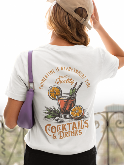 Damen T-Shirt Cocktails and Drinks Backprint