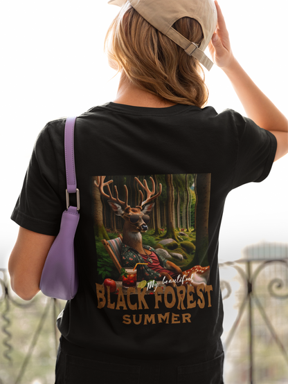 Damen T-Shirt Black Forest Summer Backprint