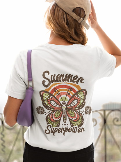 Damen T-Shirt Summer Superpower Backprint