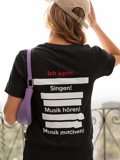 Damen T-Shirt Ich kann singen Backprint