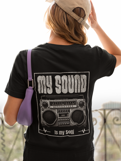 Damen T-Shirt My Sound is my Soul Backprint