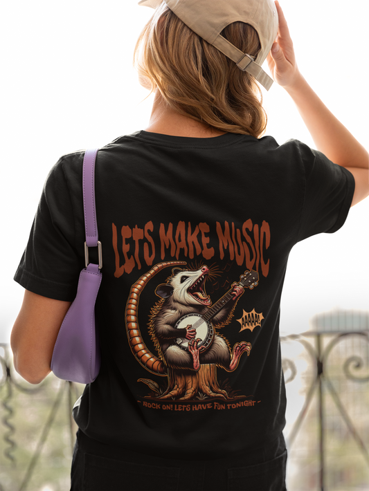 Damen T-Shirt Let´s make Music Backprint