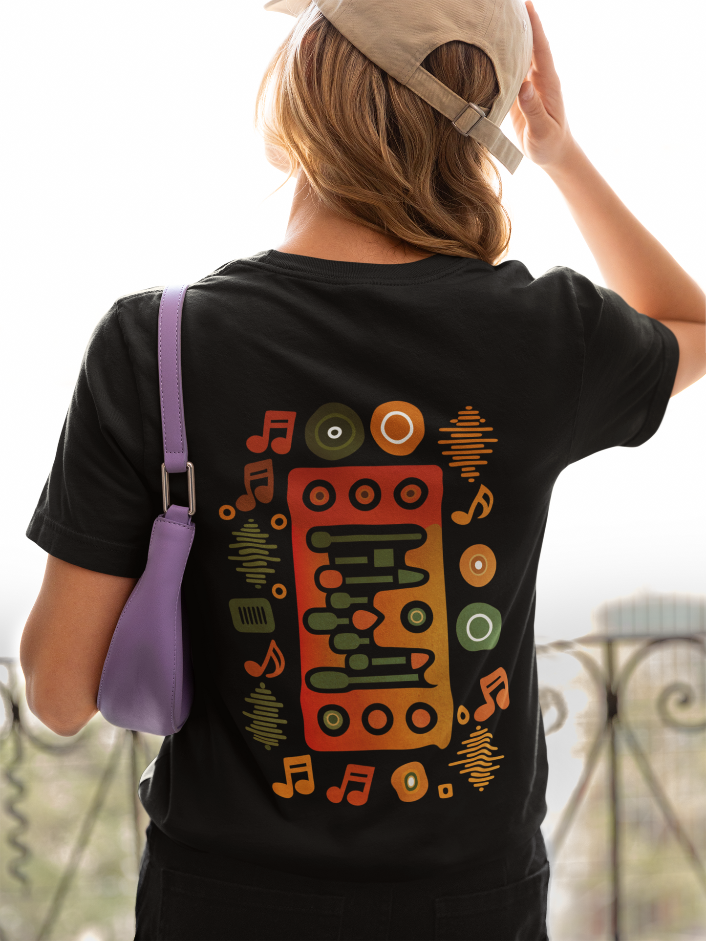 Damen T-Shirt Musica Backprint