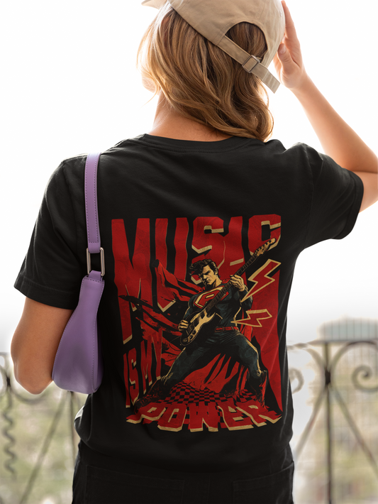 Damen T-Shirt Music is my Power Backprint