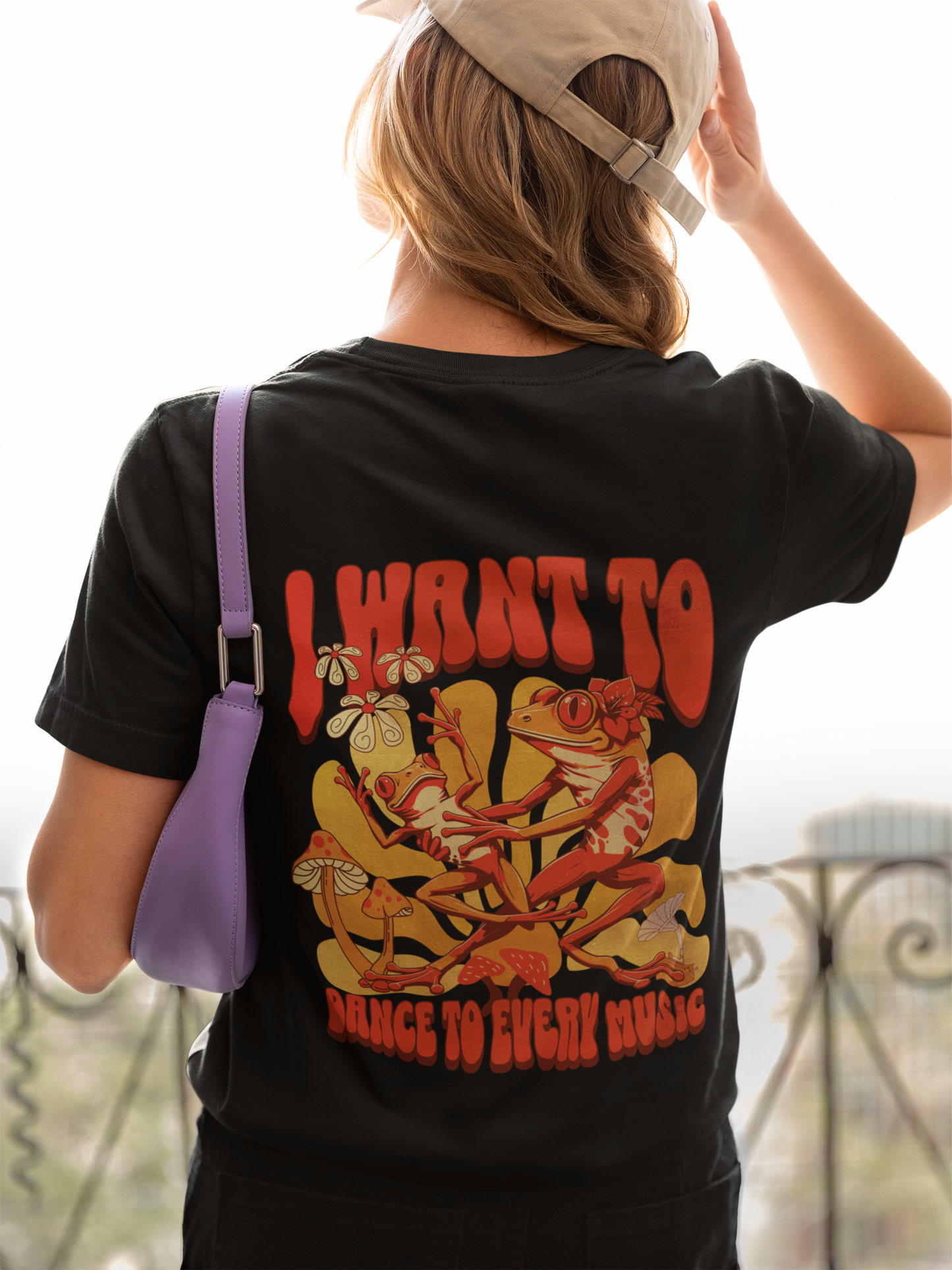 Damen T-Shirt I want to dance Backprint