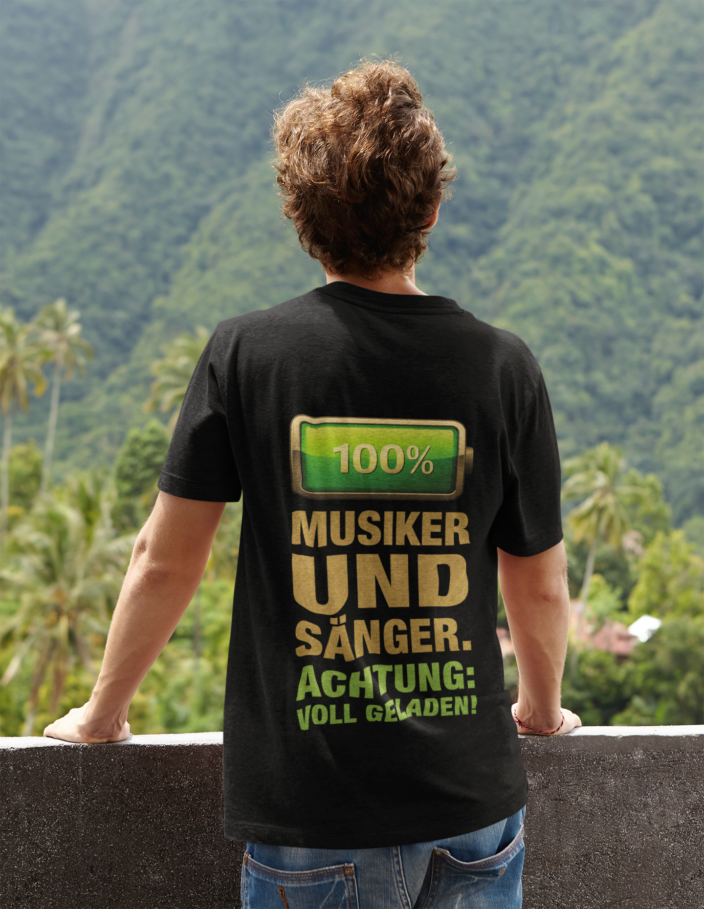 100% Musiker & Sänger_Backprint_Basic Shirt Unisex