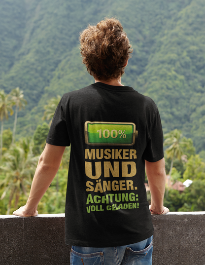 100% Musiker & Sänger_Backprint_Basic Shirt Unisex