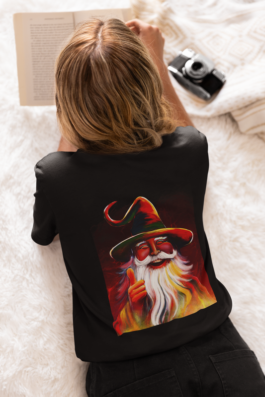 Damen T-Shirt Happy Wizard Backprint