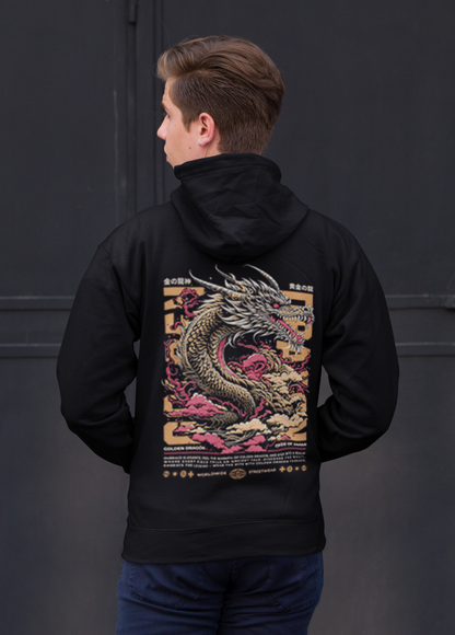 Hoodie Golden Dragon Backprint