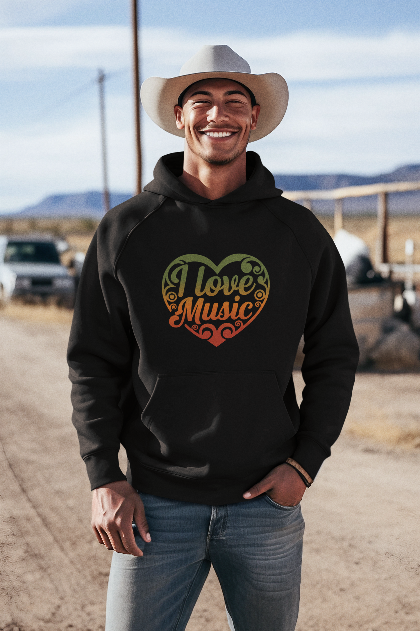 Hoodie I Love Music Heart
