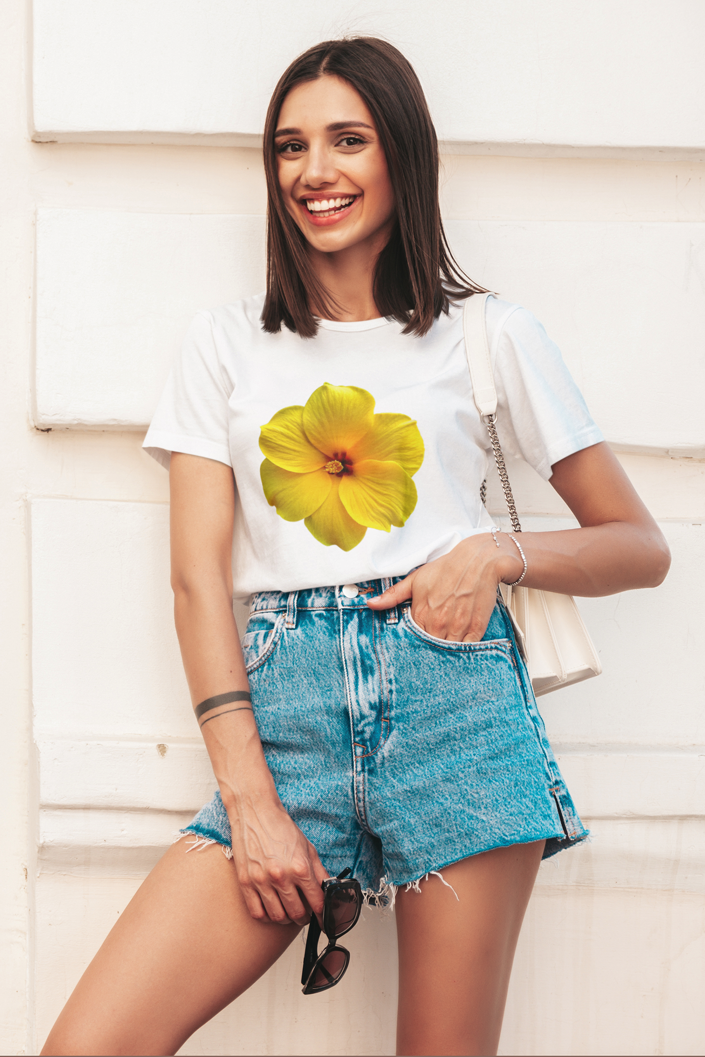 Damen T-Shirt Blume