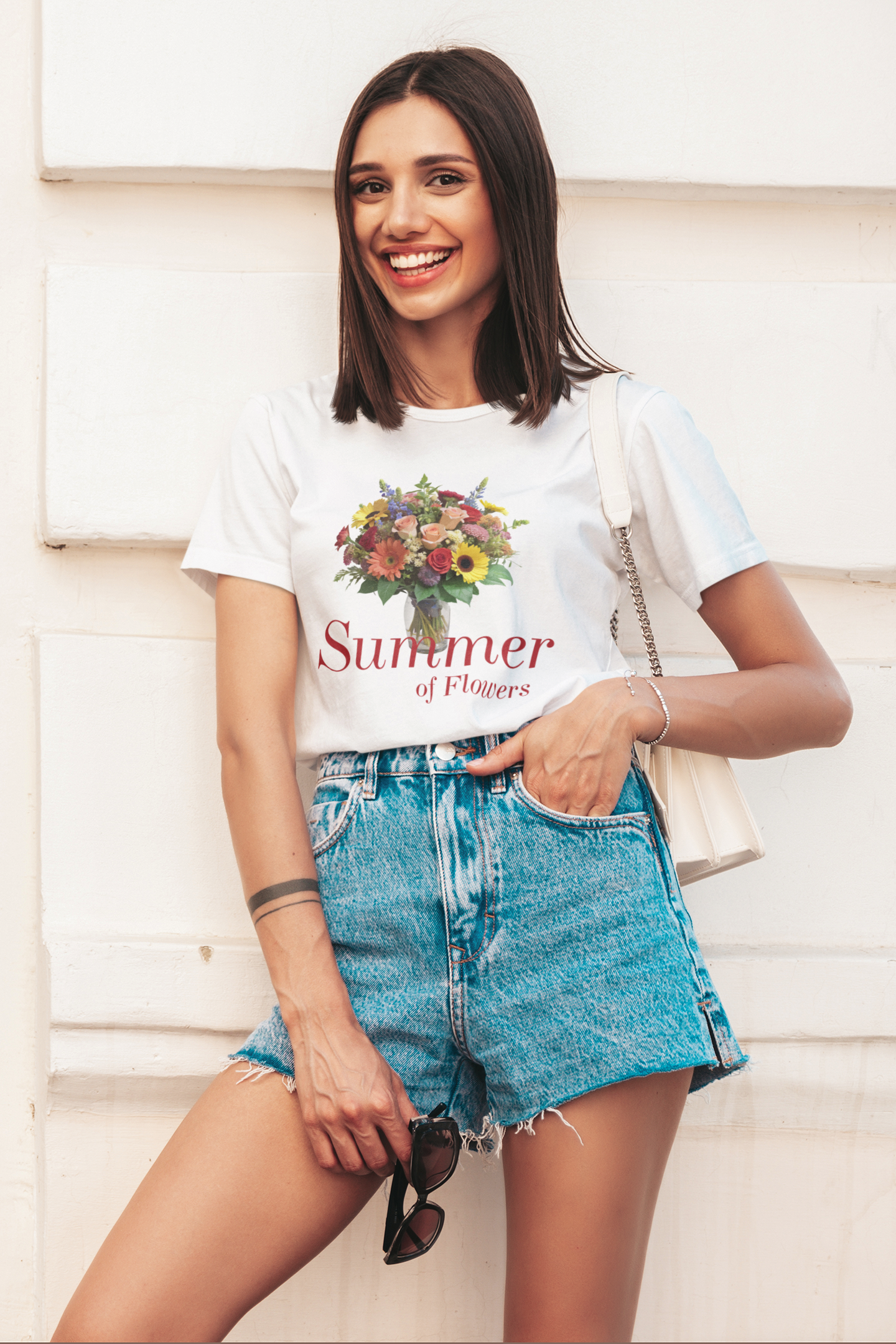 Damen T-Shirt Flowers