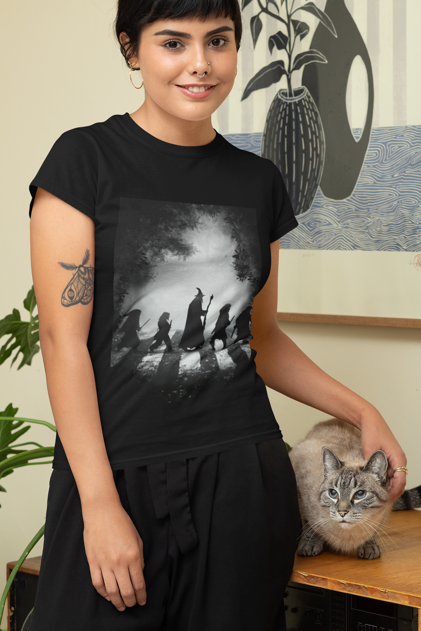 Damen T-Shirt Walking Wizard